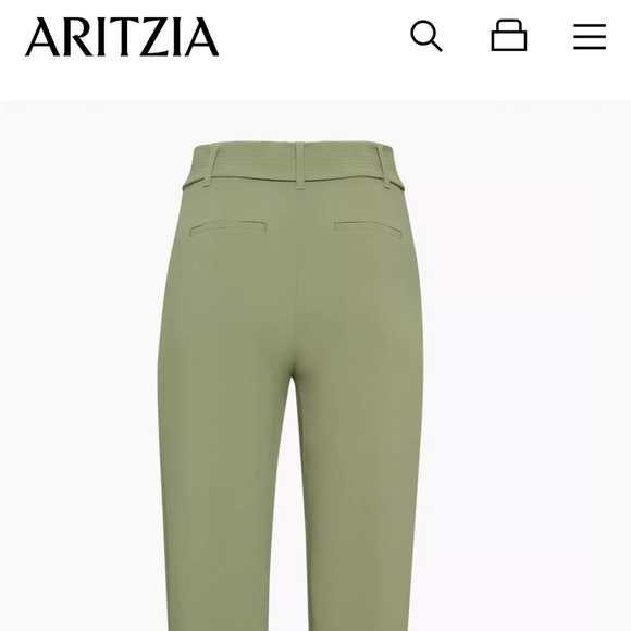 Aritzia Tie-Front Pant with belt -Hunter Green perfect condition size 00 (short) - Picture 2 of 9